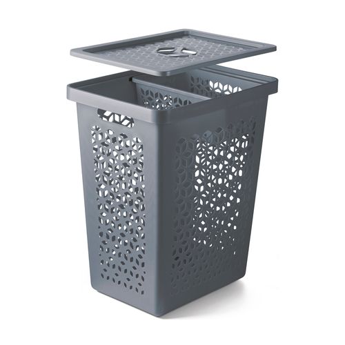 Cesto Multiuso UZ 55 Litros com Tampa UZ2373 - Cinza