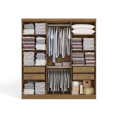 Roupeiro Kappesberg 6 Portas e 4 Gavetas J560 - Nogueira