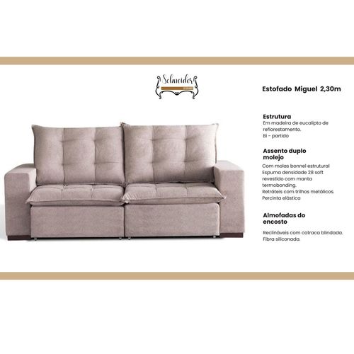 Estofado Schneider Miguel Retratil e Reclinavel 2,3M