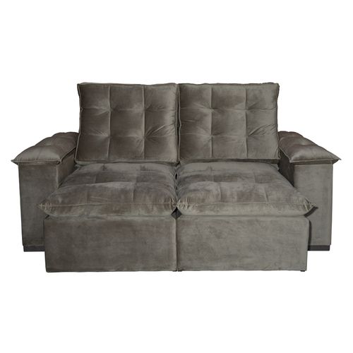 Estofado Magazin Marselha 3 Lugares Retrátil e Reclinável - Veludo Bege