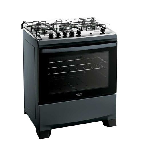 Fogão Dako Supreme 5 Bocas Tripla Chama com Mesa de Inox - Titanium Bivolt