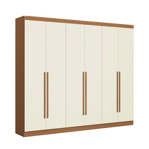 Roupeiro Kappesberg 6 Portas e 3 Gavetas T580 - Canela/Off White