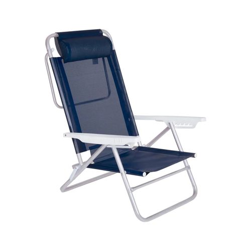Cadeira Reclinável MOR Banho de Sol Summer de Alumíno - Azul Marinho