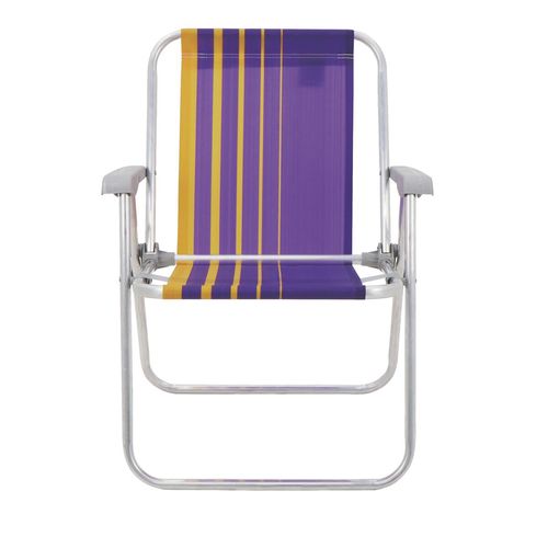 Cadeira Samoa Tramontina de Alumínio Alta - Roxo e Amarelo
