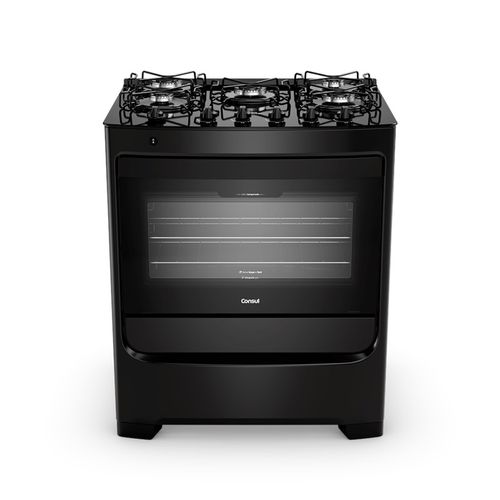 Fogão CFS5VBE Consul 5 Bocas com Mesa de Vidro Preto
