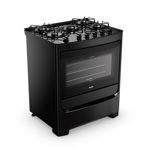 Fogão CFS5VBE Consul 5 Bocas com Mesa de Vidro Preto