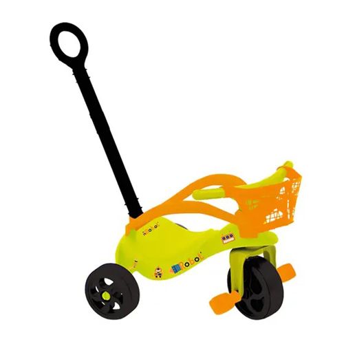 Motoca Xalingo Robo com Empurrador Proteção e Cestinha - Verde e Laranja
