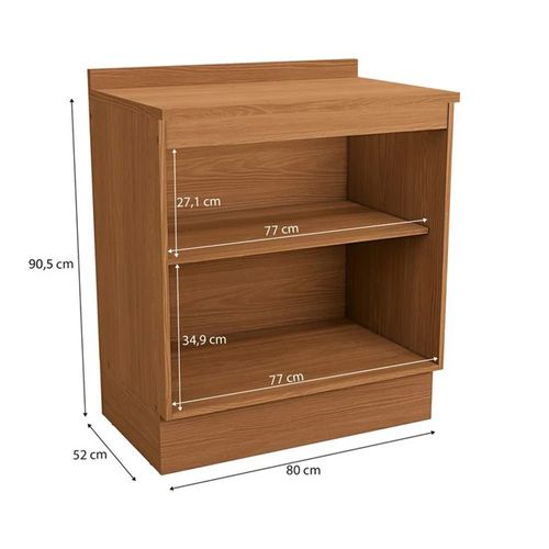 Balcão com Tampo Kappesberg Ciela CB1223 88X80 02 Portas - Canela