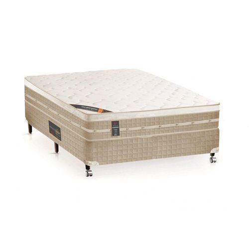 Conjunto Cama Box Castor Casal Tecnopedic System Premium 138x188x70cm – Bege
