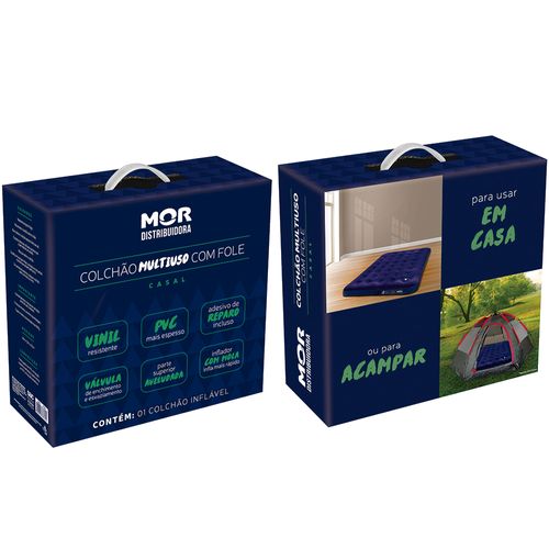 Colchão inflável de casal Mor com fole embutido