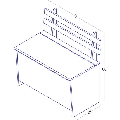 Caixa de Lenha Completa Móveis CL001 - Branca com tampa