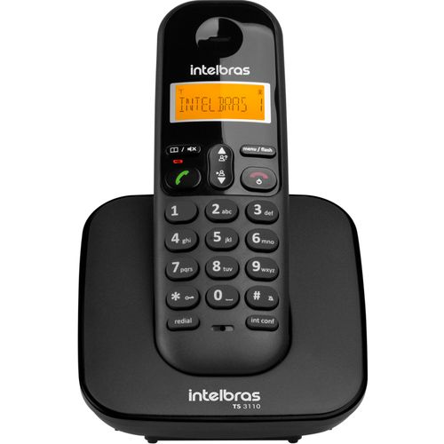Telefone sem fio Intelbras TS3110 com Identificador de chamadas - Preto