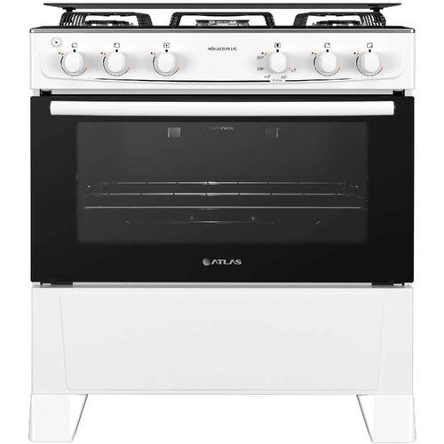 Fogão Atlas 5 bocas Monaco Plus Mesa Inox - Branco
