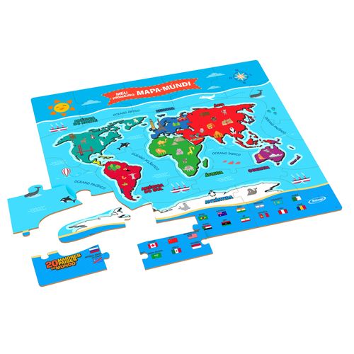 Quebra-Cabeça Xalingo Meu Primeiro Mapa Mundi