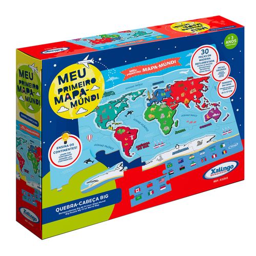 Quebra-Cabeça Xalingo Meu Primeiro Mapa Mundi