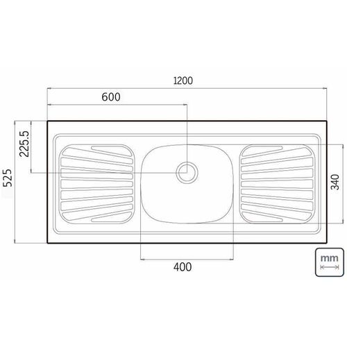 Pia de Cozinha Tramontina de Apoio New Raggi 40 Aço Inox 1,20 x 52 cm - 93041527