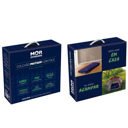 Colchão inflável de solteiro Mor com fole embutido