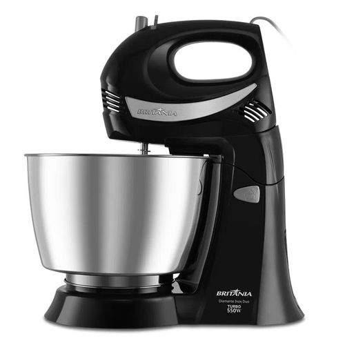 Batedeira Britânia Diamante Duo 4,3L 04 Velocidades + Turbo - Inox