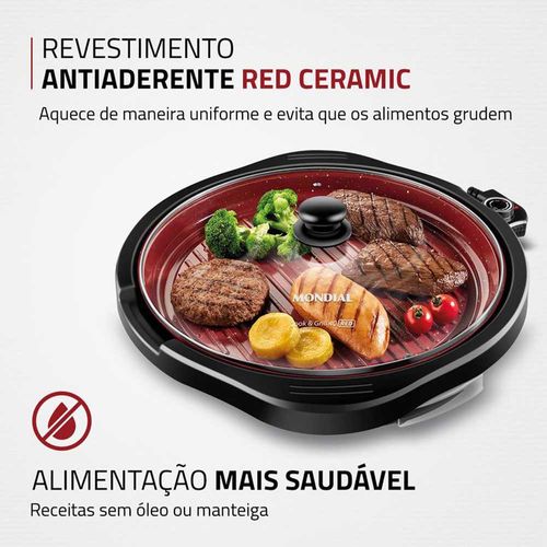 Grill Mondial G-03-RC Redondo Antiaderente