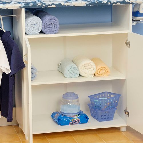 Mesa de Passar Roupa Ditália MP-50 Mini Cabideiro 2 Portas - Branca