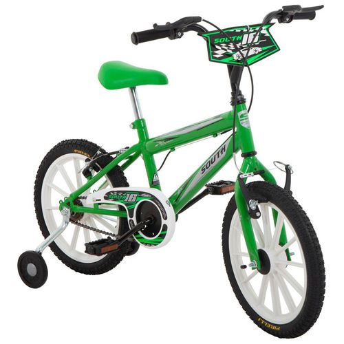 Bicicleta South Bike Infantil Ferinha Aro 16 - Verde e branca