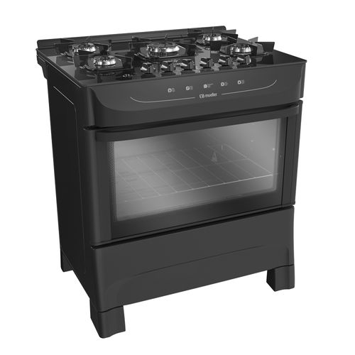 Fogão Mueller 5 Bocas MFV5BB com Mesa de Vidro - Preto