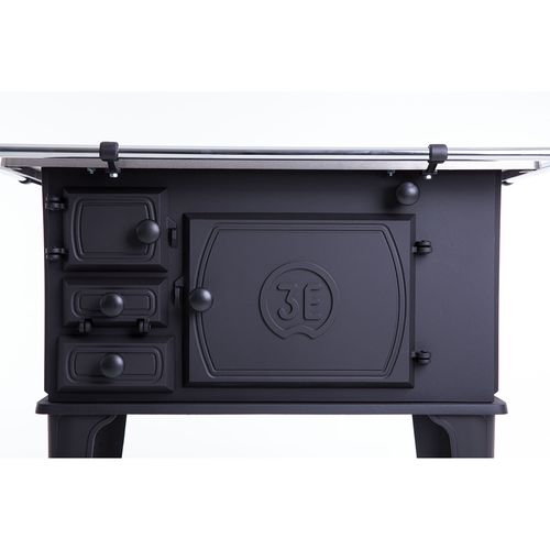 Fogão a Lenha 3E Fogões Ferro Fundido N.1 Lado Direito - Preto