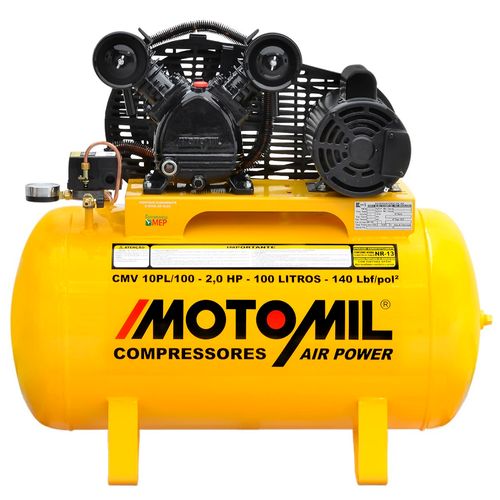 Compressor de Ar Motomil Monofásico CMV10PL/100 2HP 140 libras - Bivolt