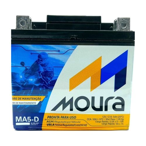 Bateria para Moto Moura MA5-D AGM/VRLA 12 Volts 5Ah