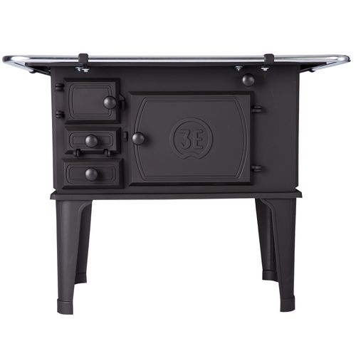 Fogão a Lenha 3E Fogões Ferro Fundido N.2 Lado Direito - Preto