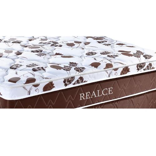 Cama Box Conjugada Probon Realce 138x188x42cm com Espuma - Marrom/Branco