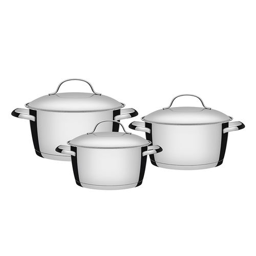 Conjunto de Panelas Tramontina 3 peças Allegra – Inox