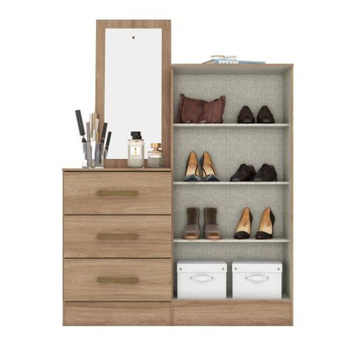 Cômoda Henn Briz B700-198 Multiuso com Espelho 02 Portas e 03 Gavetas - Jequitibá