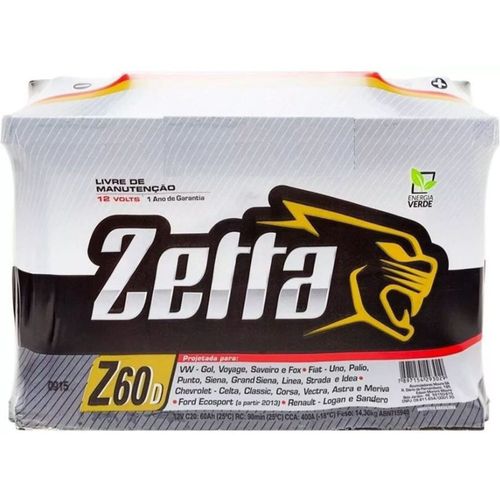 Bateria de carro Zetta Z60D 60 Amperes