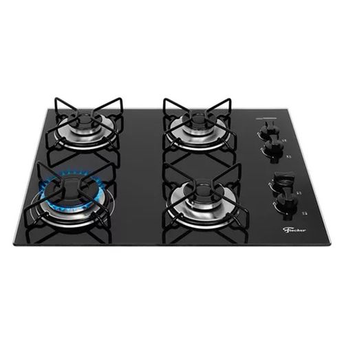 Cooktop Fischer com Mesa de Vidro 4 Bocas Fit Line Trempe Aramado