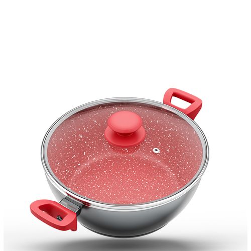 Panela Philco Antiaderente Redstone PPH280ACR 28cm 6,1 Litros - Cinza/Vermelho