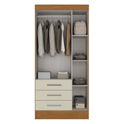 Roupeiro Rodial 3 Portas e 3 Gavetas 51D325 - Cinamomo/Off-white