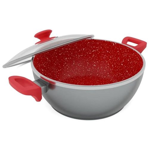 Panela Philco Antiaderente 4,6L Redstone com tampa de vidro PPN24A