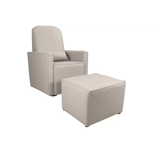 Poltrona Matrix Mamãe de Balanço com Puff - Bege