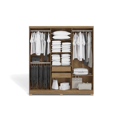 Roupeiro Kappesberg E530 6 Portas e 2 Gavetas - Nogueira