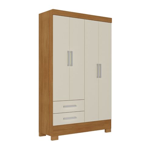 Roupeiro Rodial 51GR4265B  4 Portas e 2 Gavetas - Cinamomo / Off White