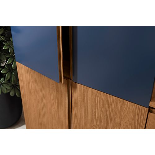 Cozinha Modulada Completa Kappesberg Ciela 390X220X52 18 Portas e 03 Gavetas - Canela/Azul