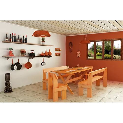 Conjunto Mesa e Cadeira Sasajaca Completo 2,00M