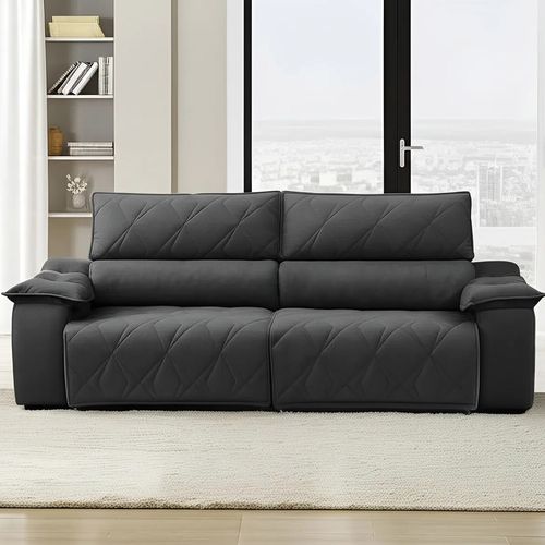 Estofado Apolo Arizona 2 Lugares 2,50m Veludo - Grafite