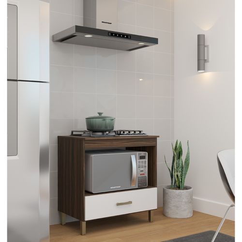 Balcão Móveis Sul para Cooktop Catar - Palermo e Branco