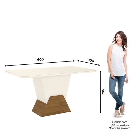 Mesa de Jantar Henn Marina 1600 x 900 - Off White/Nature