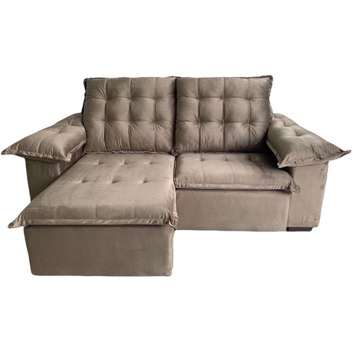 Estofado Zu Hause Elantra 2,10m Retrátil com Molas Bonel - Marrom