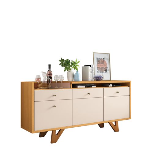Balcão Buffet HB Sollare 02 Gavetas - Cinamomo/Off White