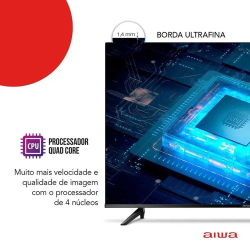 Smart TV LED Aiwa 43" Full HD Ultrafina BL-02 Wi-Fi HDMI