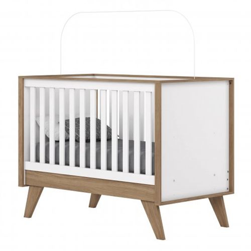 Berço Henn I23-190 Confete Minicama - Branco/Jequitibá